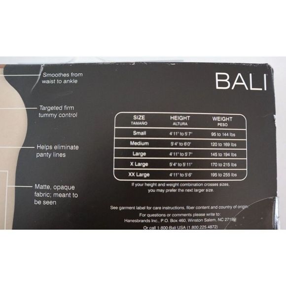 Bali Invisibles Women's Sz XL Black/Heather Gray Firm Control Leggings - 2 Pairs - Picture 3 of 7